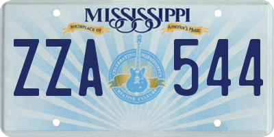 MS license plate ZZA544