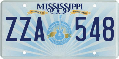 MS license plate ZZA548