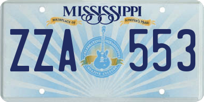 MS license plate ZZA553