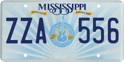 MS license plate ZZA556