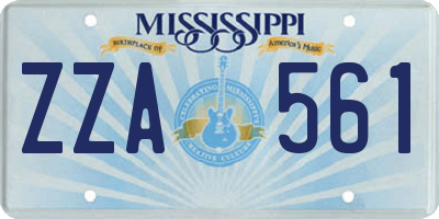 MS license plate ZZA561