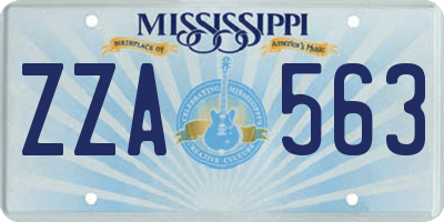 MS license plate ZZA563