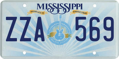MS license plate ZZA569