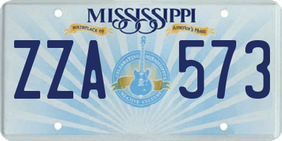 MS license plate ZZA573