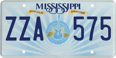 MS license plate ZZA575