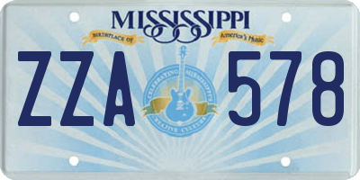MS license plate ZZA578