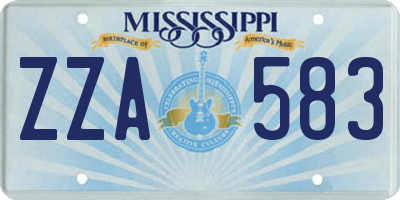 MS license plate ZZA583