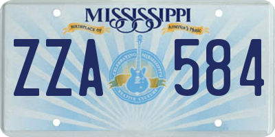 MS license plate ZZA584