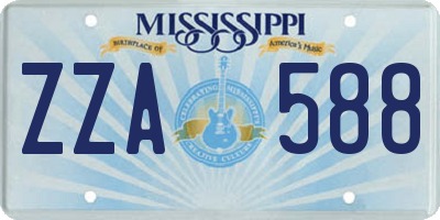 MS license plate ZZA588