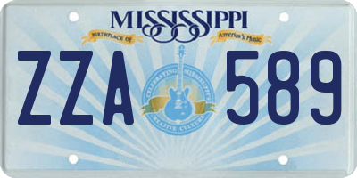 MS license plate ZZA589
