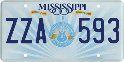 MS license plate ZZA593