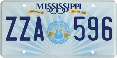 MS license plate ZZA596