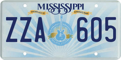 MS license plate ZZA605
