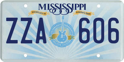 MS license plate ZZA606