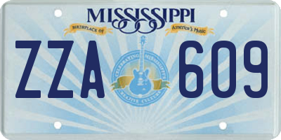 MS license plate ZZA609