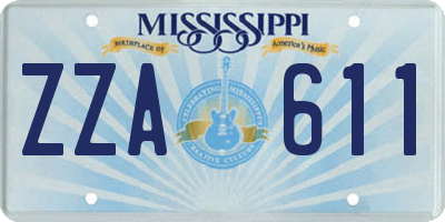 MS license plate ZZA611