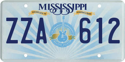 MS license plate ZZA612