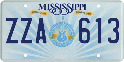 MS license plate ZZA613