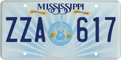 MS license plate ZZA617