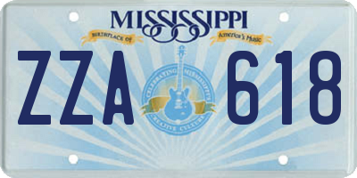 MS license plate ZZA618