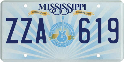 MS license plate ZZA619