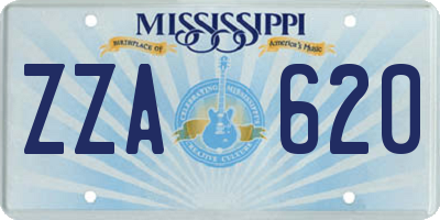 MS license plate ZZA620