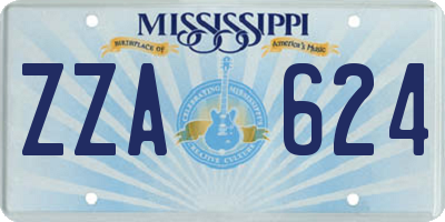 MS license plate ZZA624