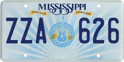 MS license plate ZZA626