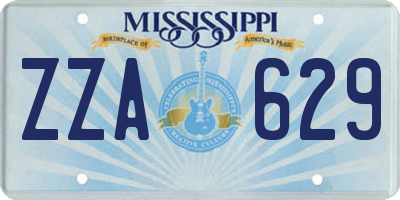 MS license plate ZZA629