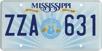 MS license plate ZZA631