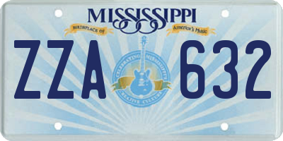 MS license plate ZZA632