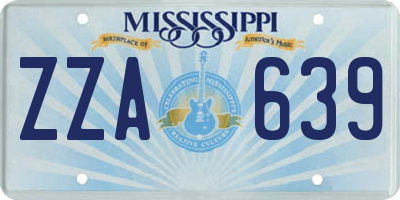 MS license plate ZZA639