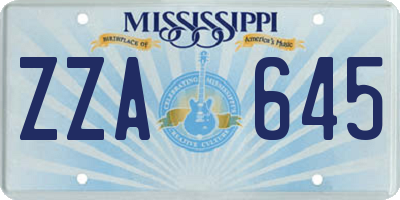MS license plate ZZA645