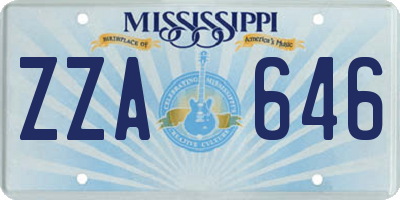 MS license plate ZZA646