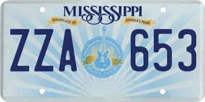 MS license plate ZZA653