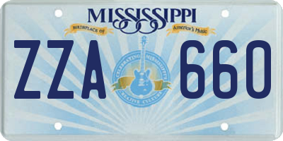 MS license plate ZZA660