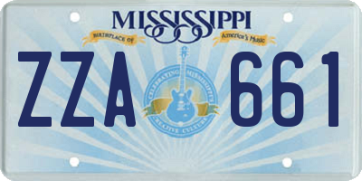 MS license plate ZZA661