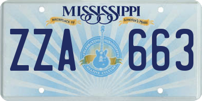 MS license plate ZZA663