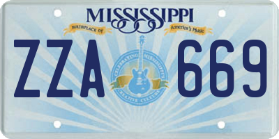 MS license plate ZZA669