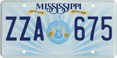 MS license plate ZZA675