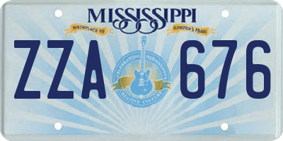 MS license plate ZZA676