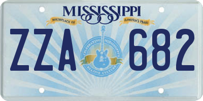 MS license plate ZZA682