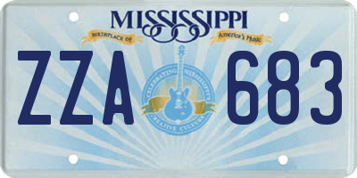 MS license plate ZZA683
