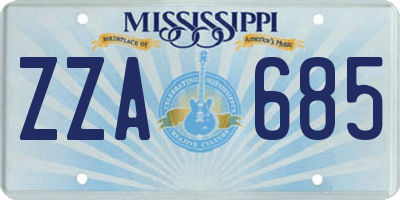 MS license plate ZZA685