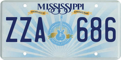 MS license plate ZZA686