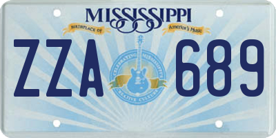 MS license plate ZZA689