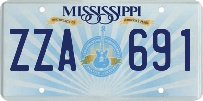 MS license plate ZZA691