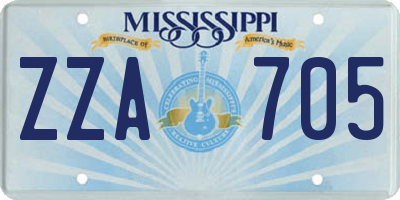MS license plate ZZA705