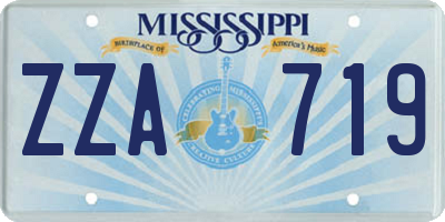 MS license plate ZZA719