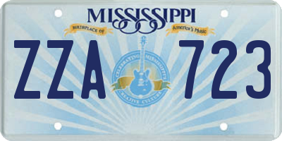 MS license plate ZZA723